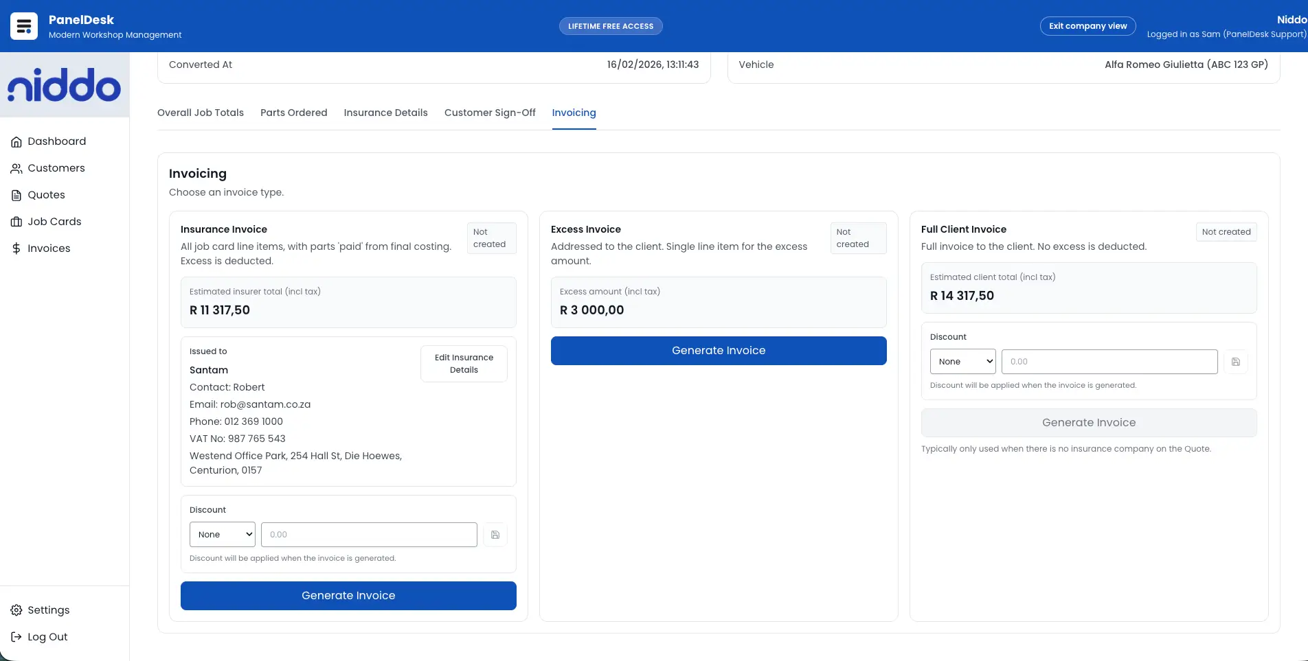 Payer split control view screenshot
