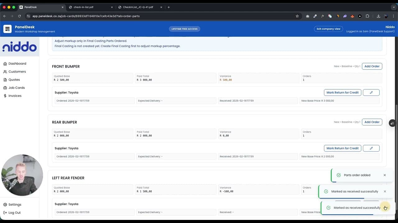 PanelDesk job cards feature walkthrough thumbnail