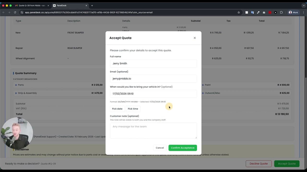 PanelDesk quoting feature walkthrough thumbnail